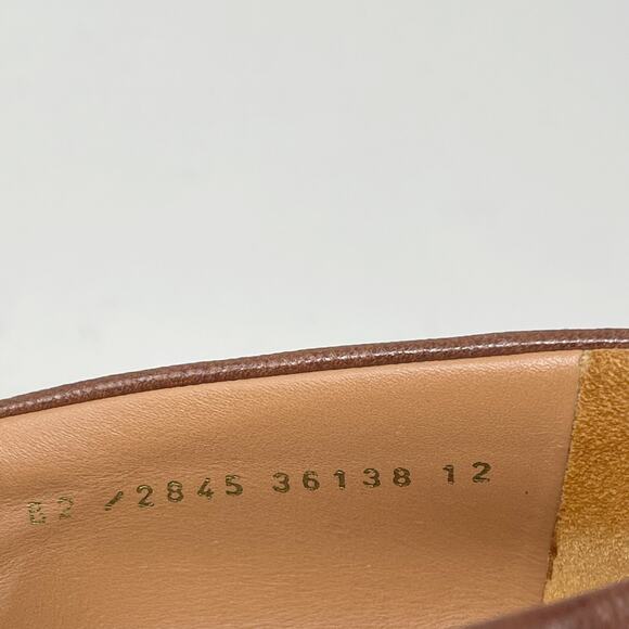 Faconnable Mens Size 12 Tan Brown Leather Square Toe Loafers Slip On Driver Shoe - Picture 11 of 11